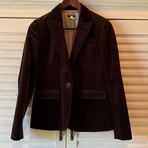 Rich dark chocolate brown velvet blazer